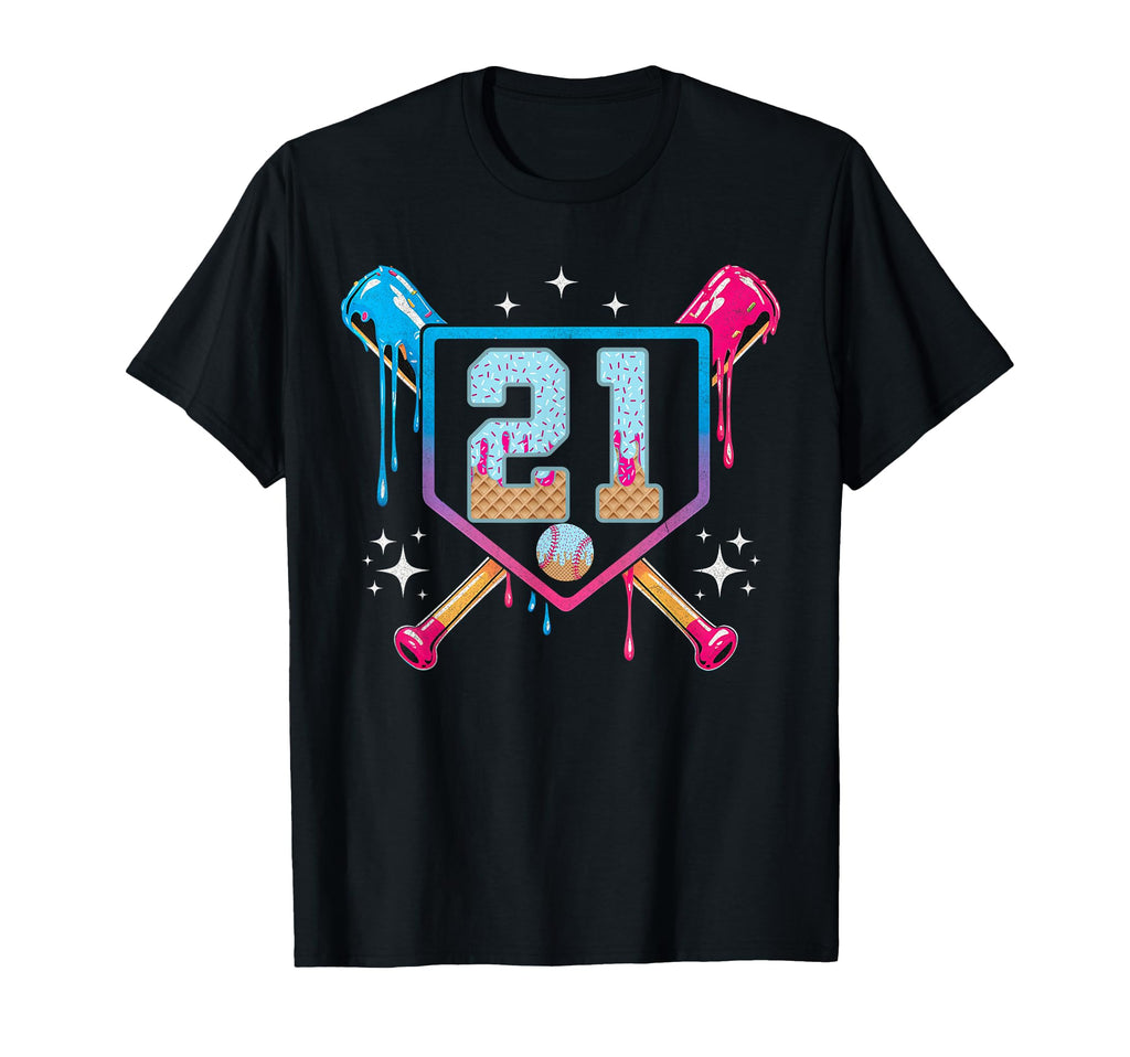 Baseball 21 Year Old Ice Cream Drip T-Shirt - Streetwear Style Men Women - T-Shirt, Sweatshirt, Hoodie