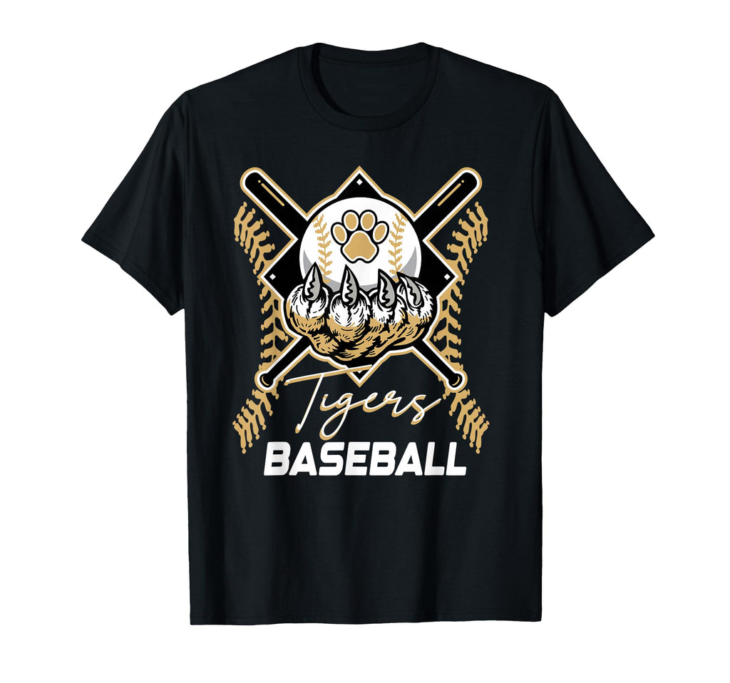 Tigers Baseball Mom Game Day Paw Gold T-Shirt - Custom Art Print Men Women - T-Shirt, Sweatshirt, Hoodie