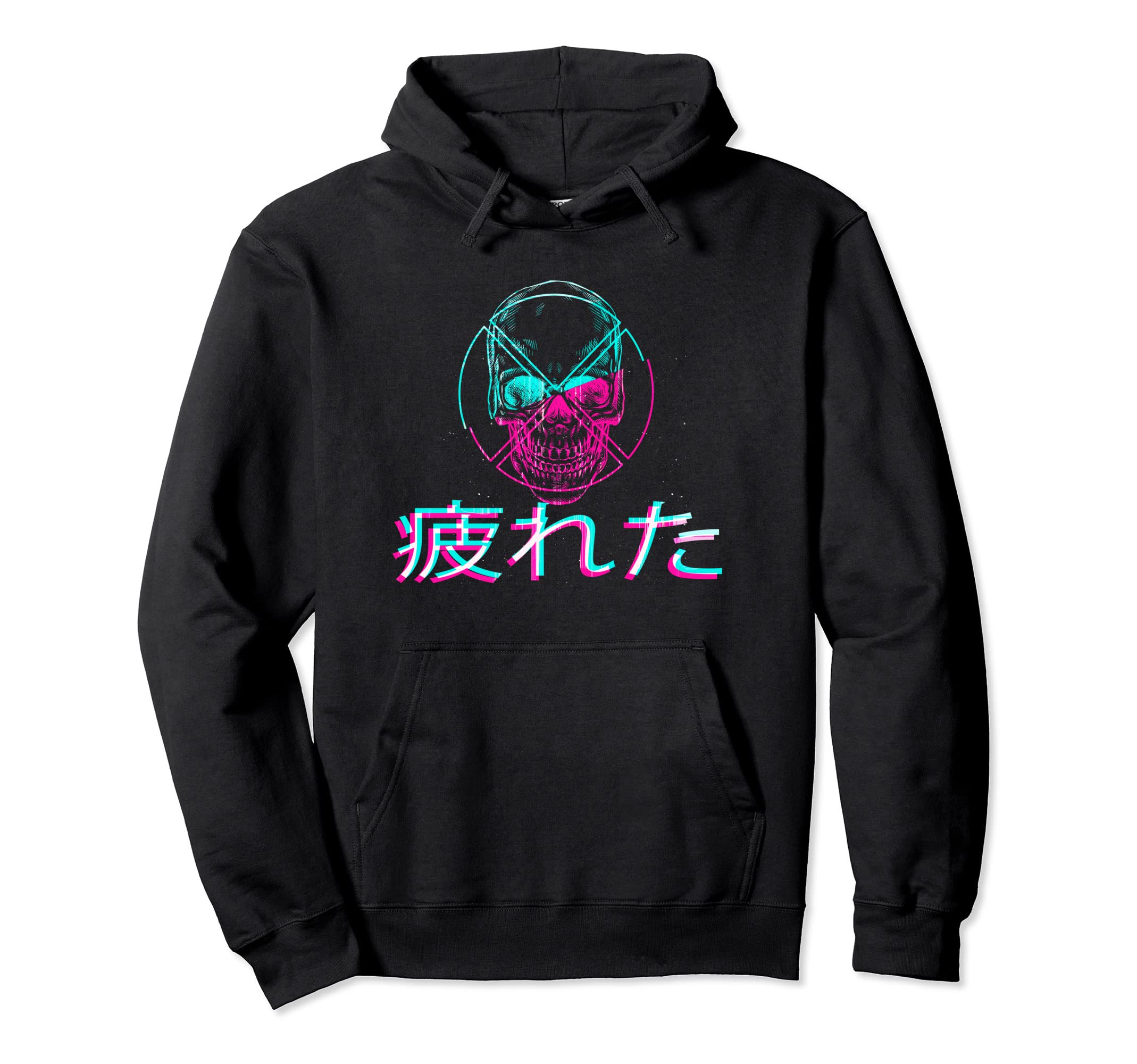 Skull Tired Glitch Japanese Otaku Hoodie - Streetwear Style Men Women - T-Shirt, Sweatshirt, Hoodie