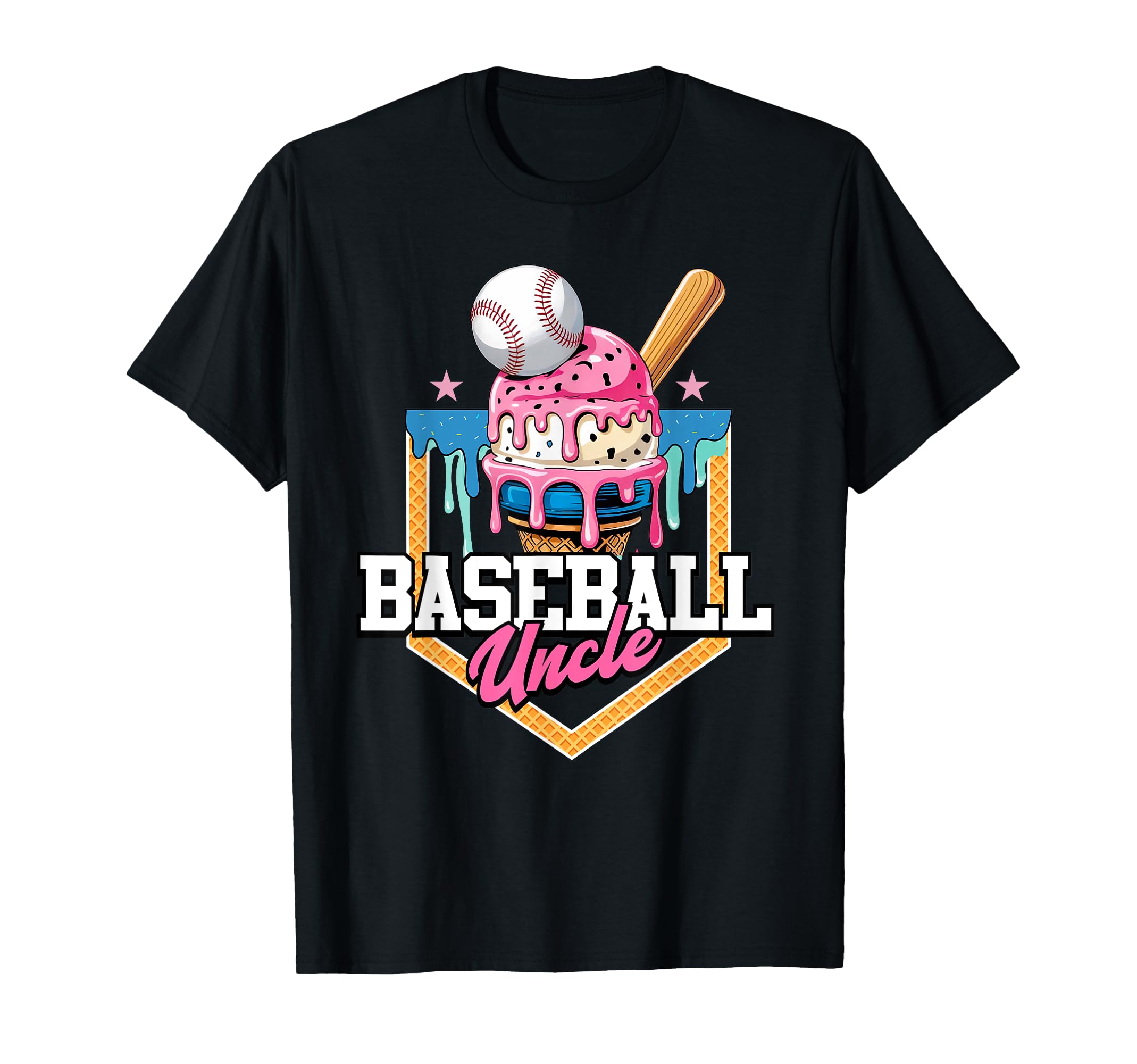 Baseball Uncle Ice Cream Drip T-Shirt - Fun Novelty Design Men Women - T-Shirt, Sweatshirt, Hoodie