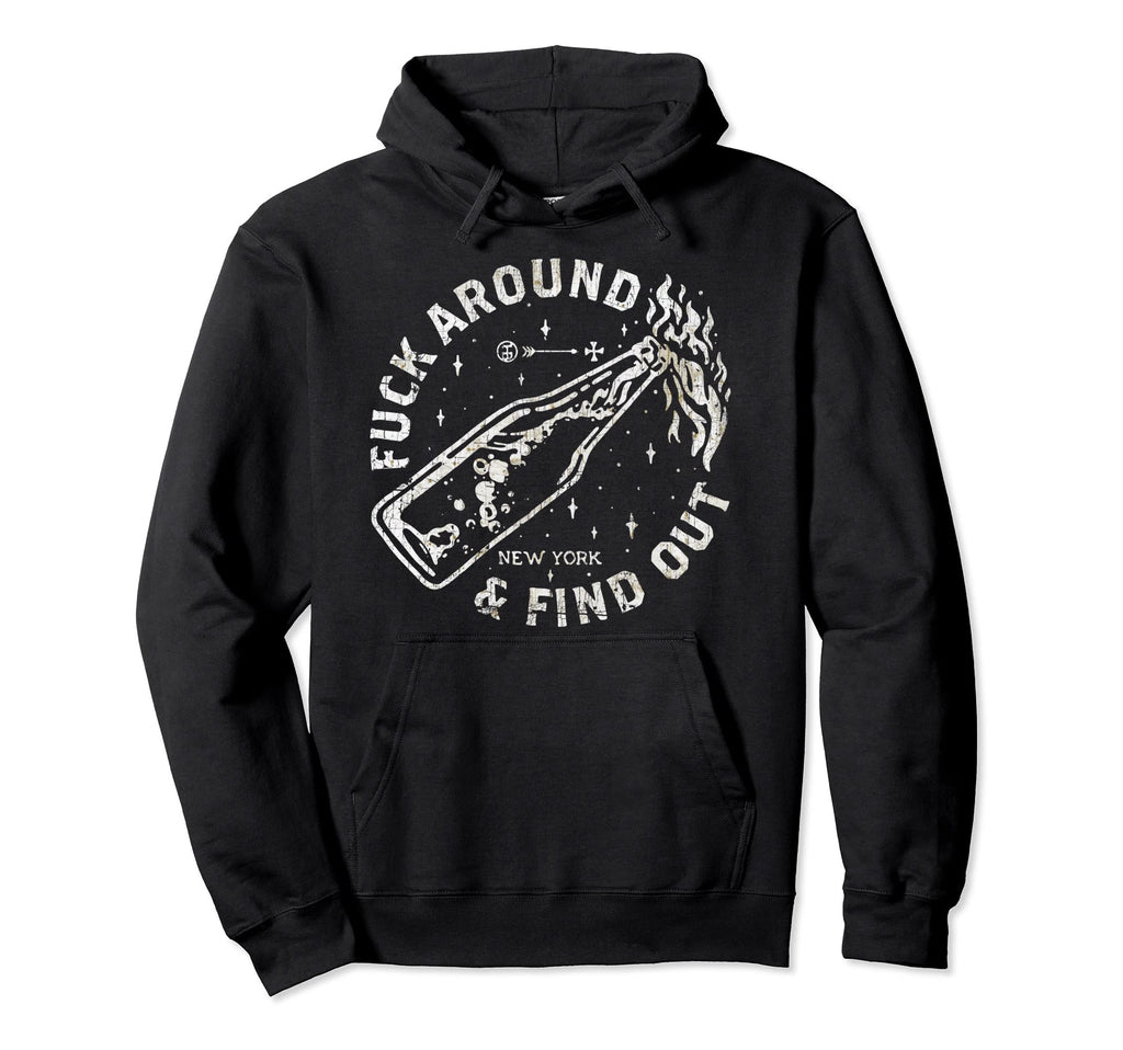 Fuck Around And Find Out Mens Beer Hoodie - Fun Novelty Design for Adults - T-Shirt, Sweatshirt, Hoodie
