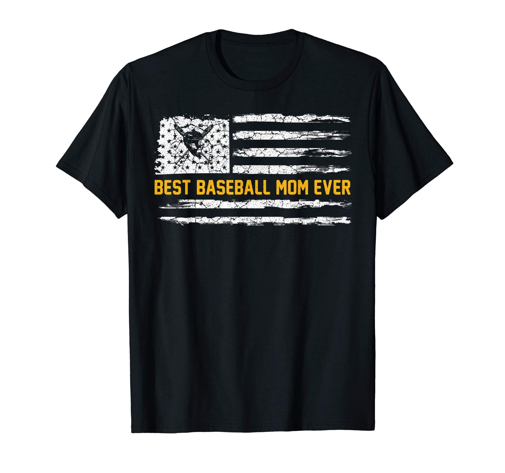 Usa American Flag Best Baseball Mom Ever T-Shirt - Graphic Print Unisex - T-Shirt, Sweatshirt, Hoodie