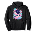 Kawaii Black Cat Pastel Cloud Y2K Hoodie - Fun Novelty Design for Adults - T-Shirt, Sweatshirt, Hoodie