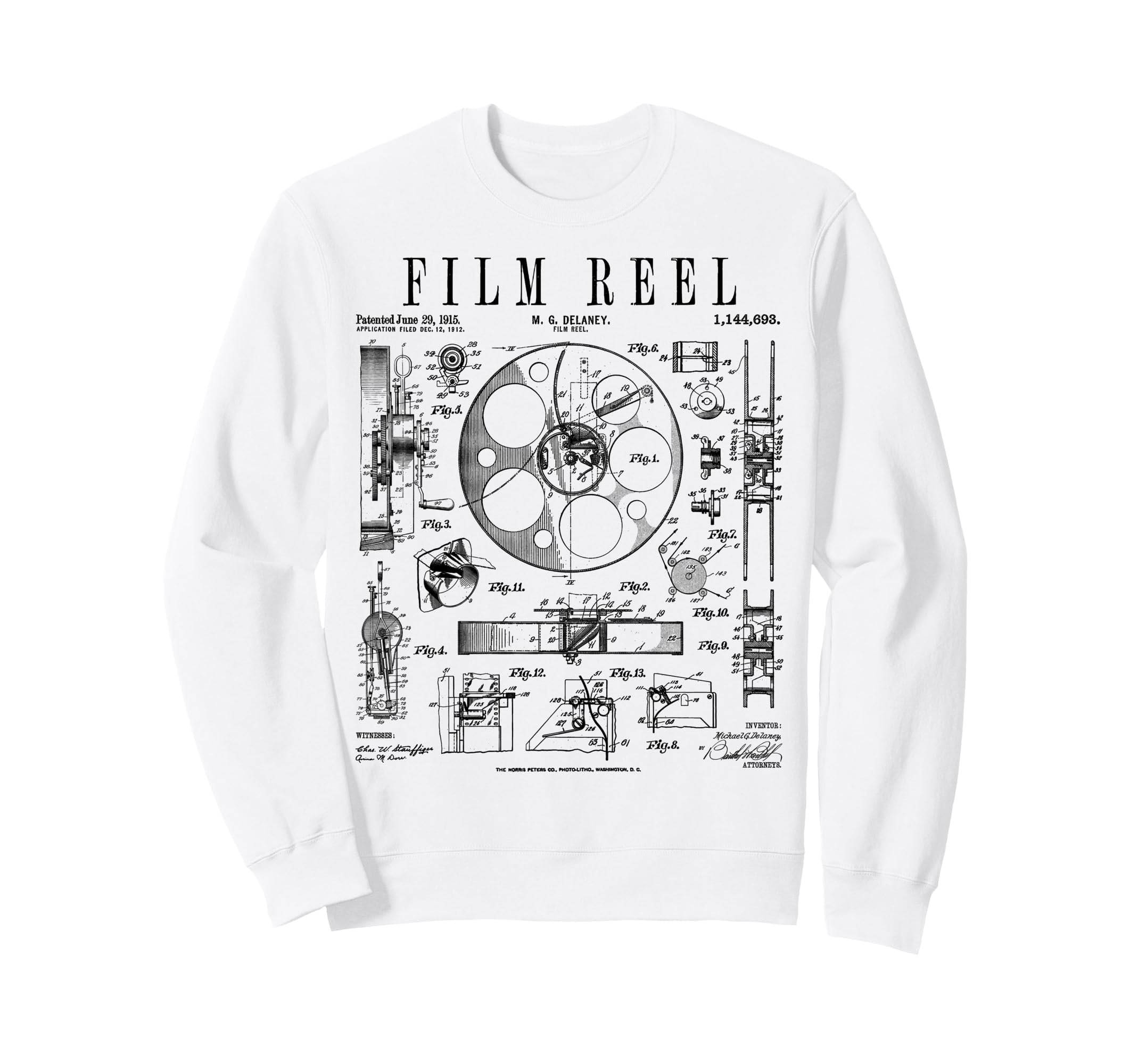 Cinematography Movie Film Reel Camera Sweatshirt - Trendy Graphic Unisex - T-Shirt, Sweatshirt, Hoodie
