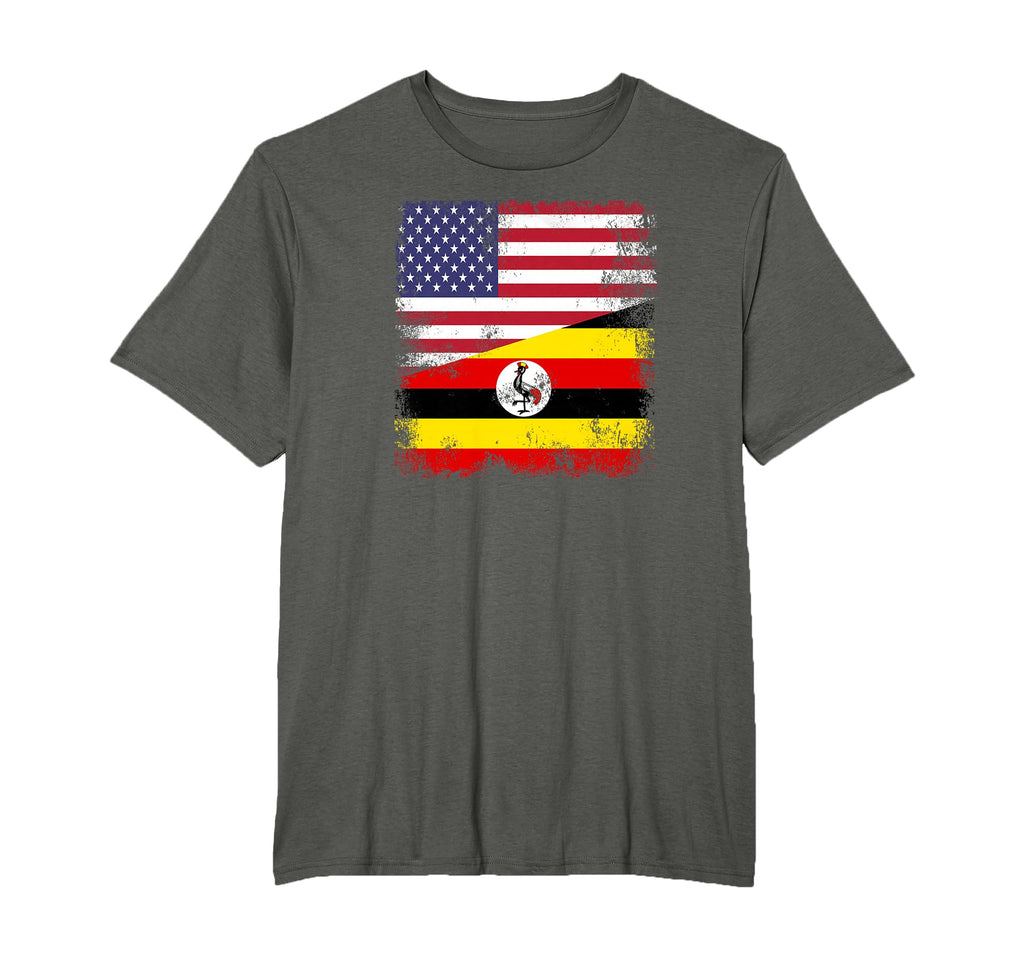Half Ugandan Flag Uganda Usa Gift T-Shirt - Fun Novelty Design Men Women - T-Shirt, Sweatshirt, Hoodie