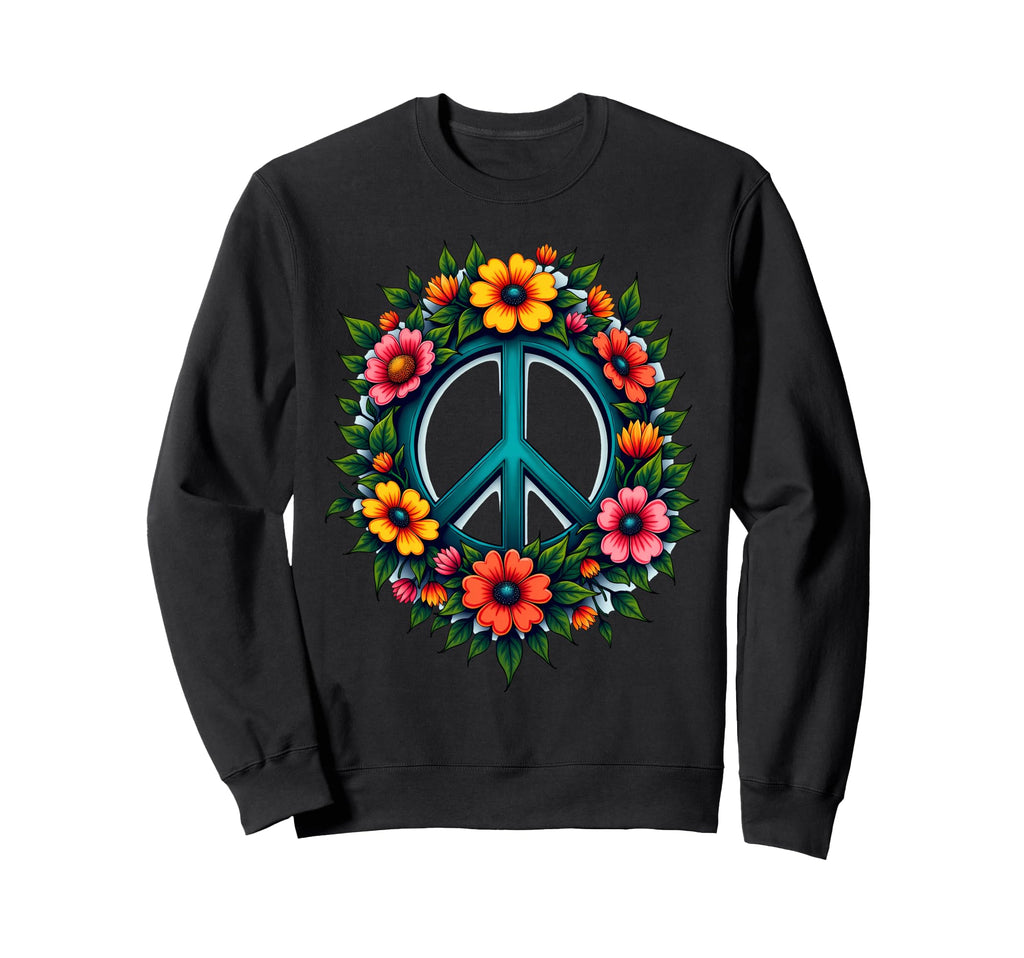 60S 70S Flower Power Groovy Love Sweatshirt - Minimalist Print Men Women - T-Shirt, Sweatshirt, Hoodie