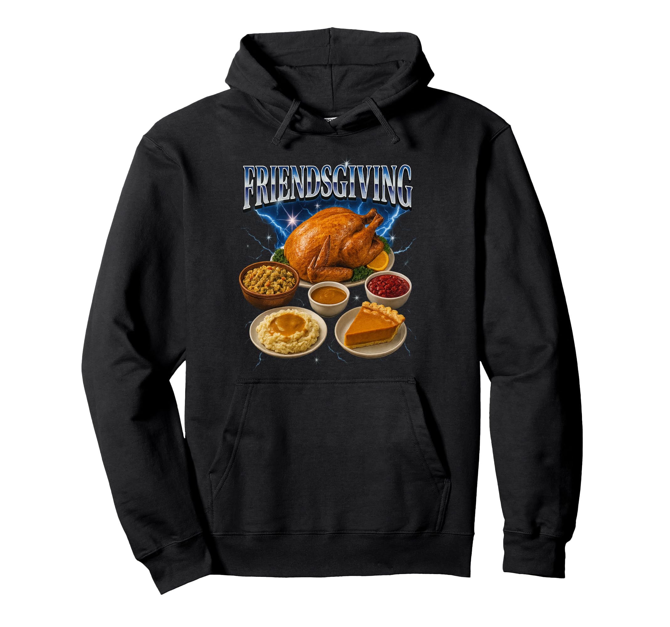 Friendsgiving 90S 2000S Hip Hop Hoodie - Minimalist Print for Adults - T-Shirt, Sweatshirt, Hoodie