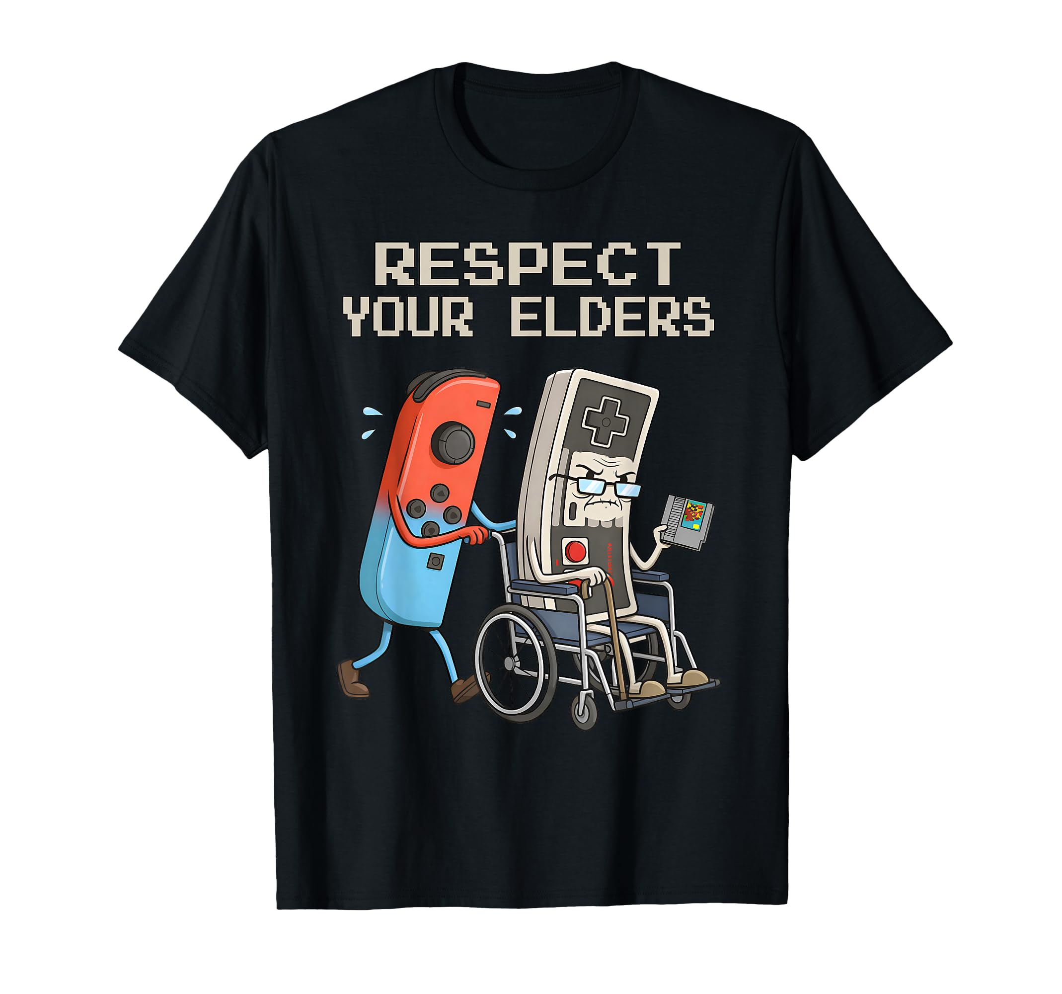 Respect Your Elders Game Controller T-Shirt - Novelty Apparel for Adults - T-Shirt, Sweatshirt, Hoodie