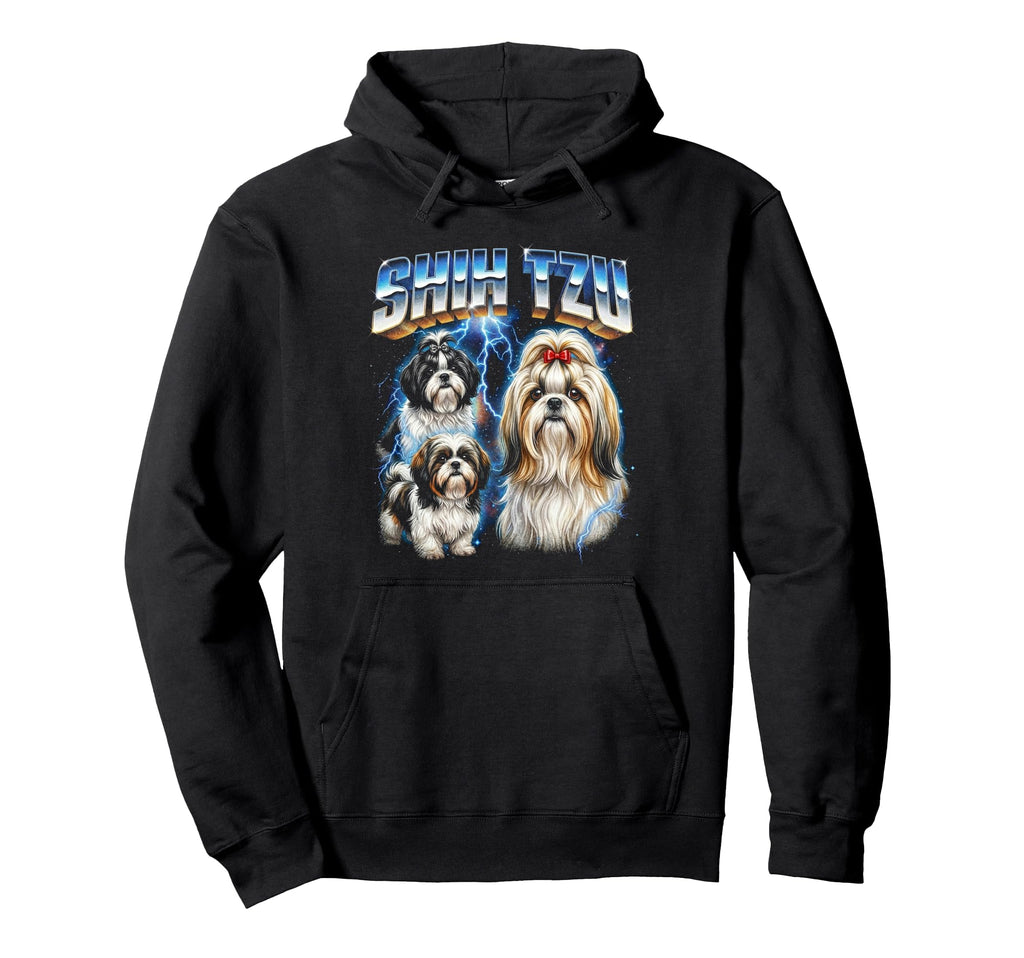 Shih Tzu 80S Dog Lover Funny 90S Hoodie - Fun Novelty Design Men Women - T-Shirt, Sweatshirt, Hoodie
