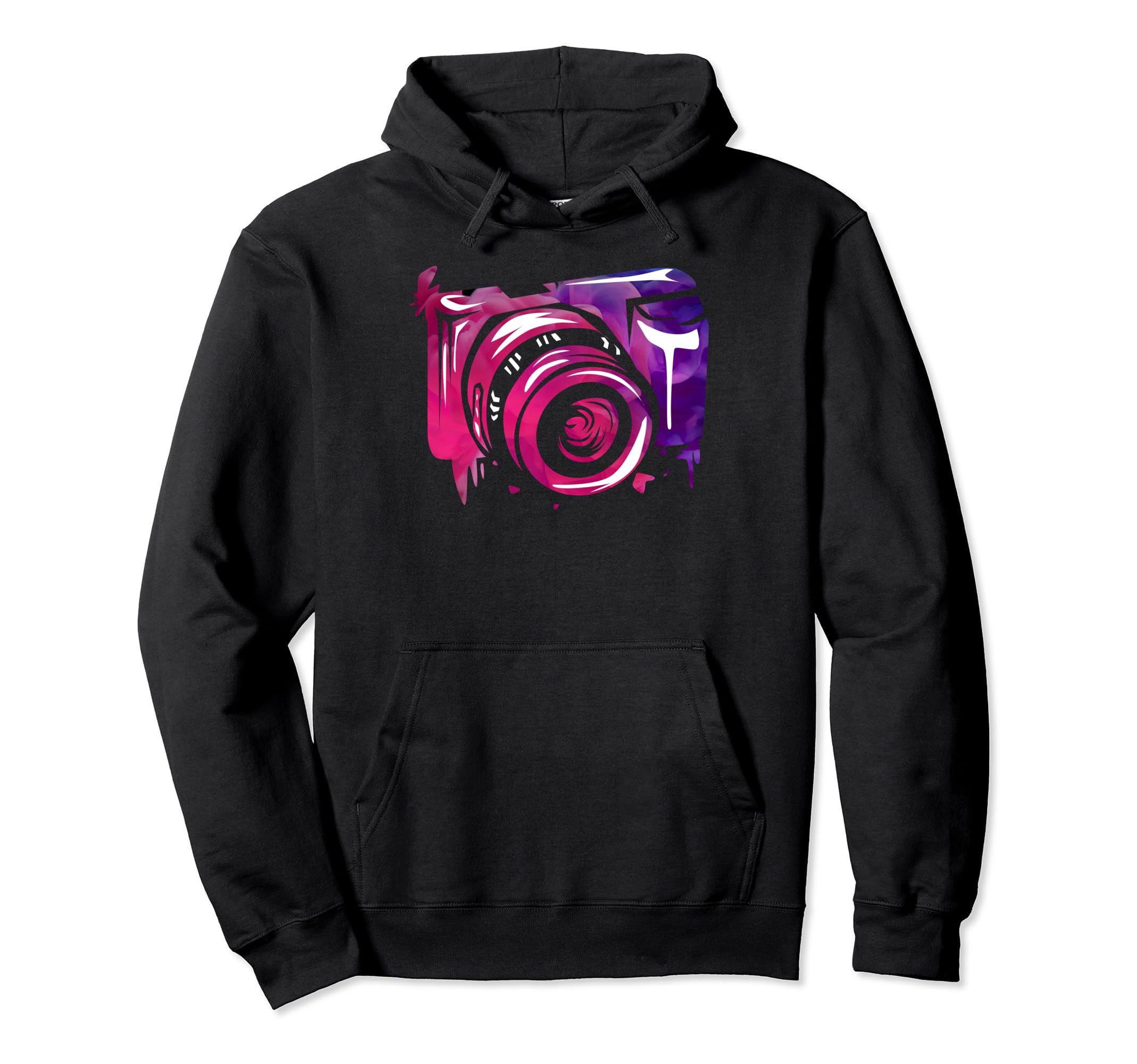 Watercolor Camera Photography Image Hoodie - Fun Novelty Design Men Women - T-Shirt, Sweatshirt, Hoodie
