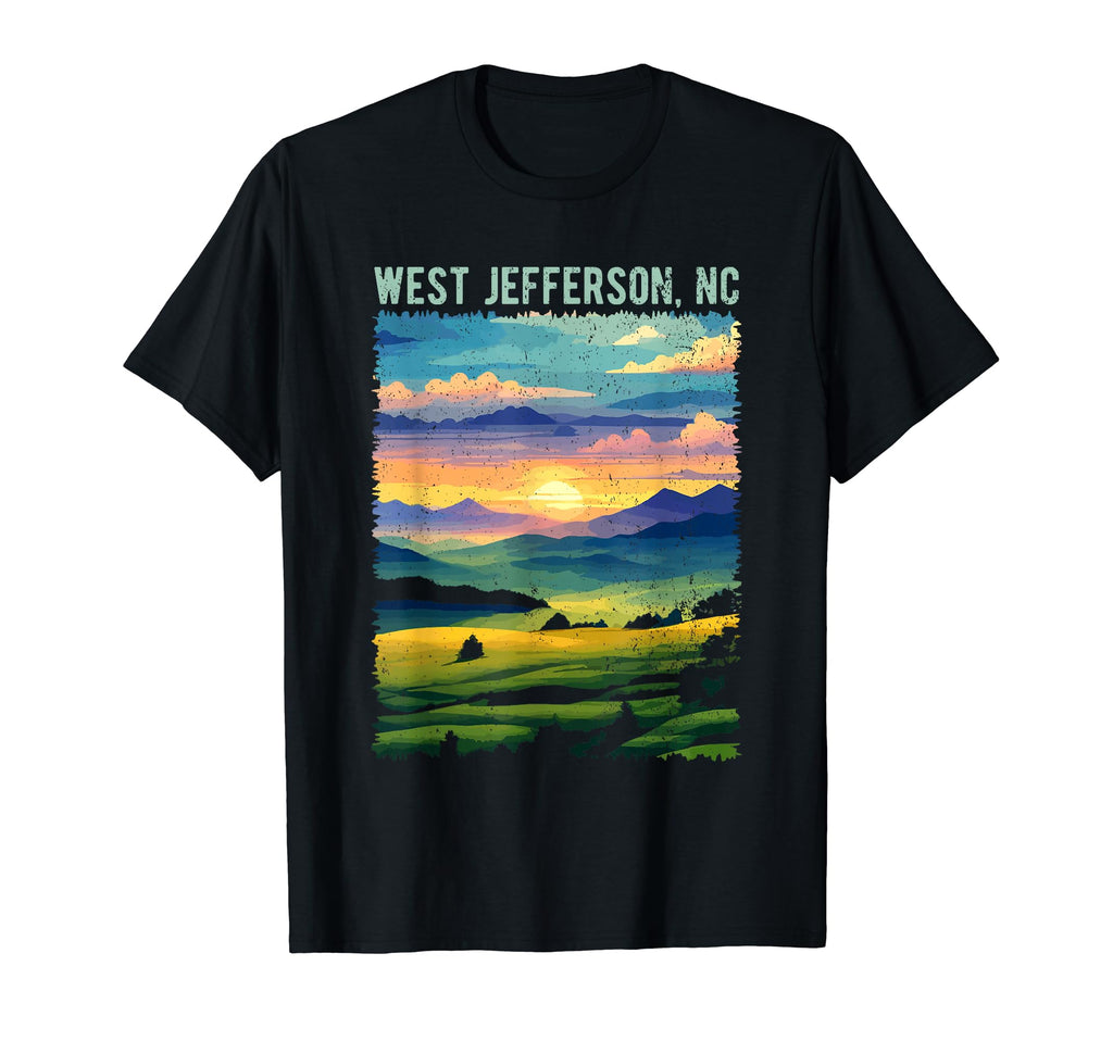 West Jefferson Nc Usa Mountain T-Shirt - Custom Art Print Men Women - T-Shirt, Sweatshirt, Hoodie