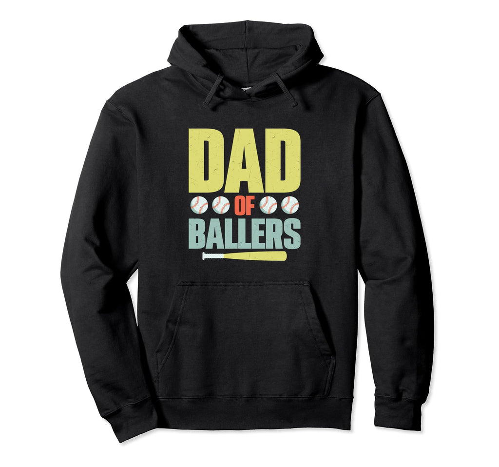 Dad Ballers Father Baseball Hoodie - Fun Novelty Design for Adults - T-Shirt, Sweatshirt, Hoodie