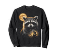 90S Raccoon Howling Moon Y2K Sweatshirt - Fun Novelty Design Unisex - T-Shirt, Sweatshirt, Hoodie