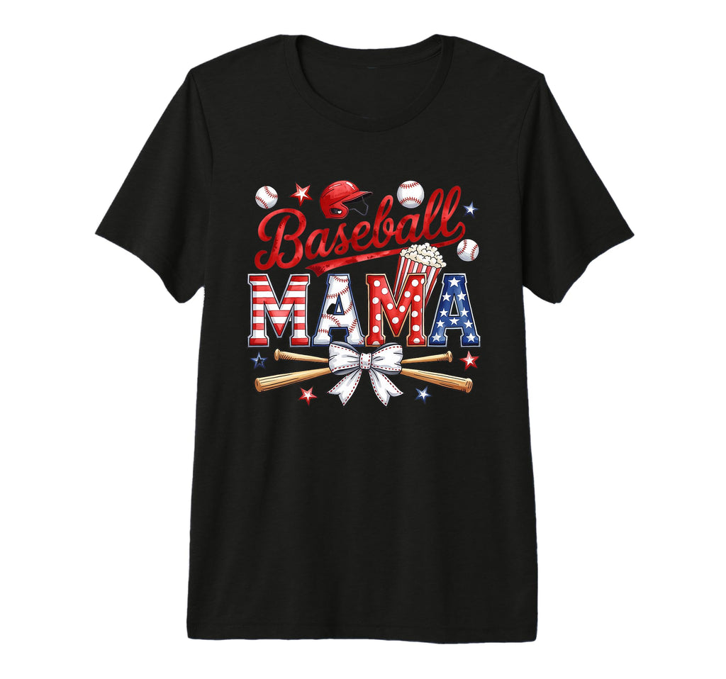 American Baseball Mom Mama Tri Blend T-Shirt - Unique Graphic Men Women - T-Shirt, Sweatshirt, Hoodie