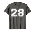 Number 28 Twenty Eight Distressed Sport T-Shirt - Custom Art Print Unisex - T-Shirt, Sweatshirt, Hoodie
