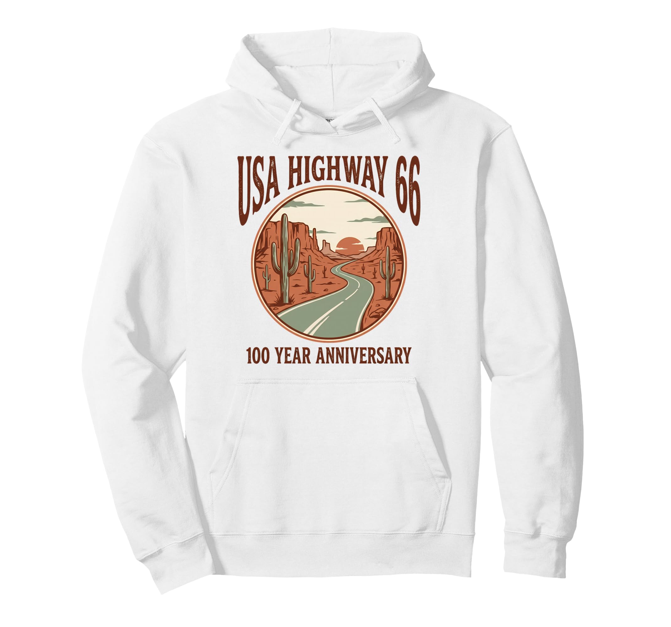 Usa Highway 66 100 Year Anniversary Hoodie - Novelty Apparel for Adults - T-Shirt, Sweatshirt, Hoodie
