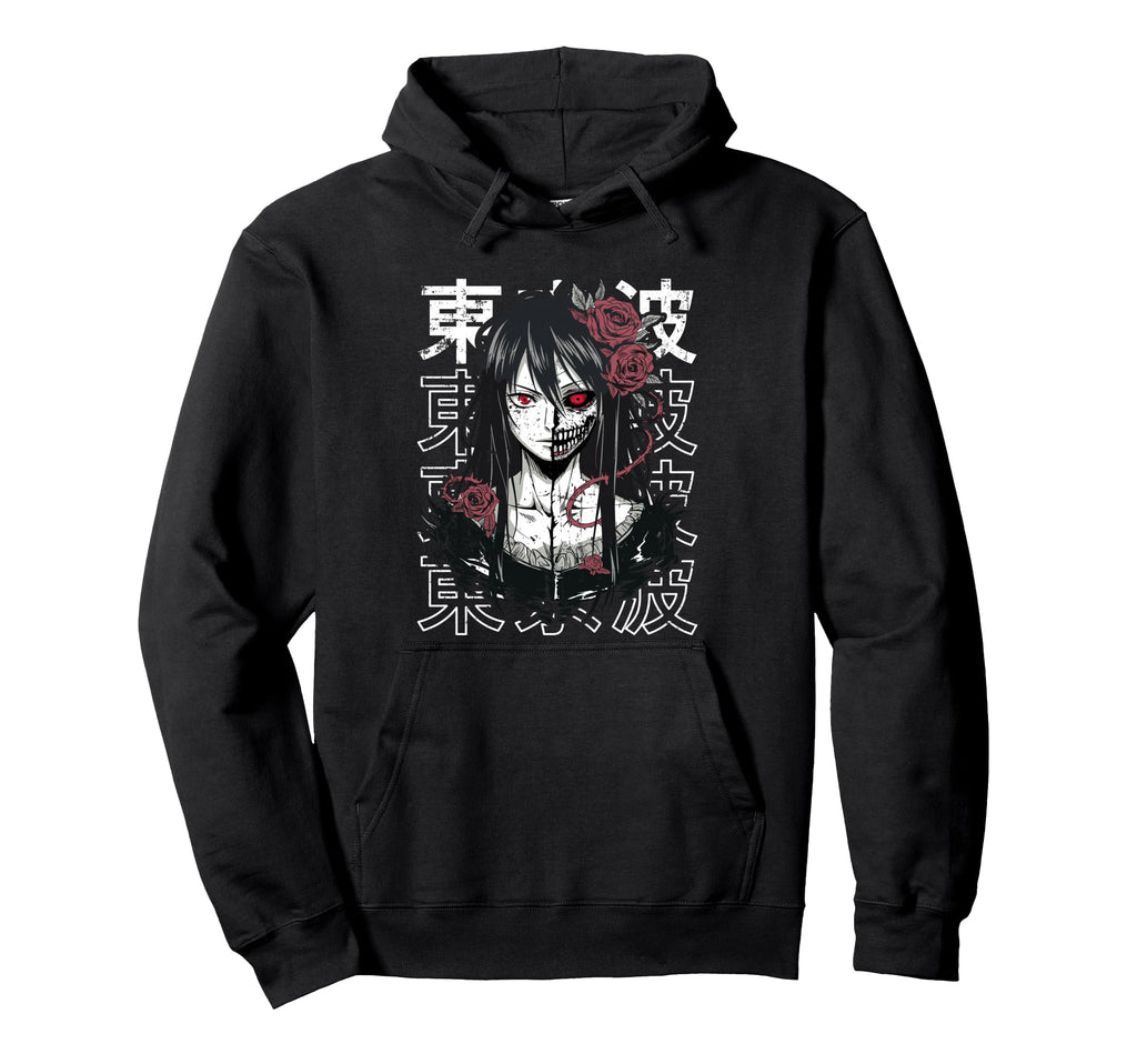 Horror Anime Goth Devil Creepy Hoodie - Minimalist Print Men Women - T-Shirt, Sweatshirt, Hoodie