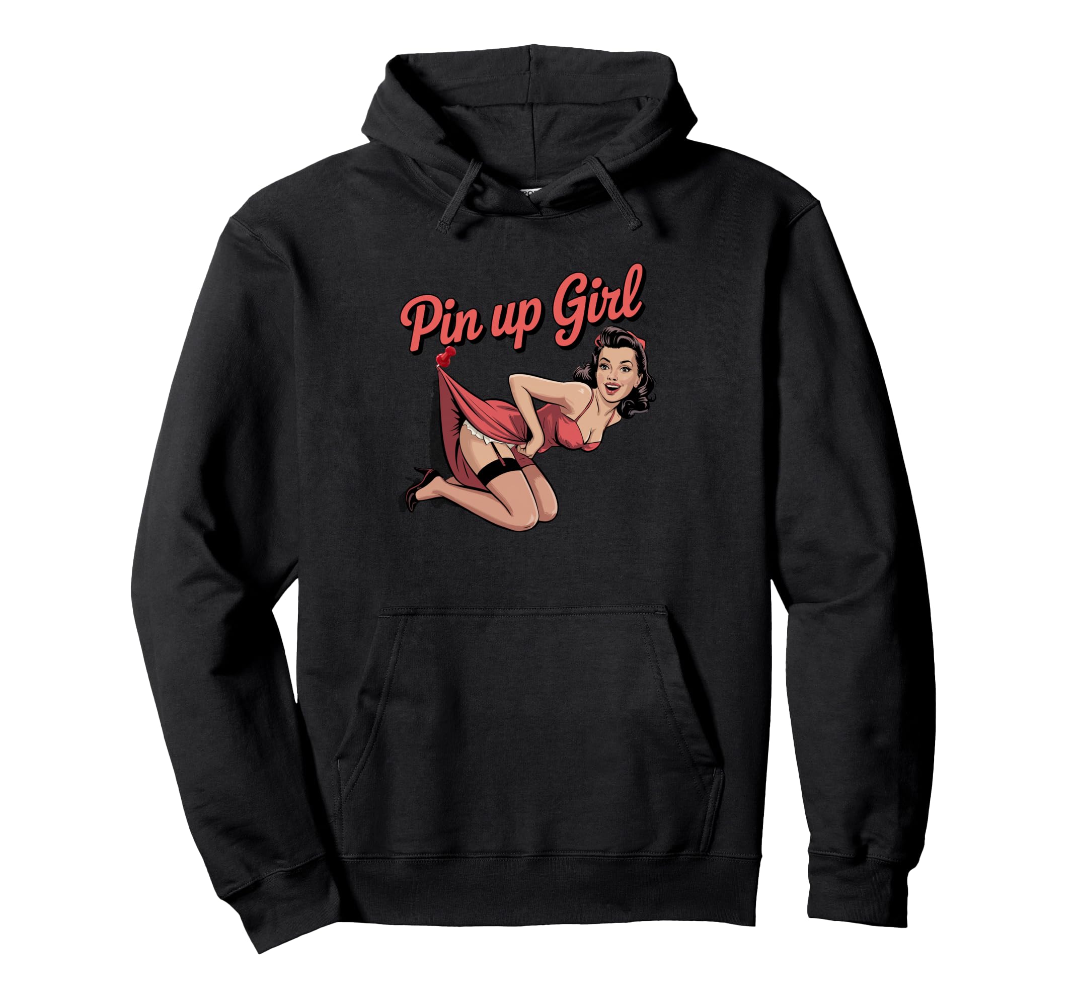 Pin Up Funny Rockabilly Art Hoodie - Aesthetic Graphic Men Women - T-Shirt, Sweatshirt, Hoodie