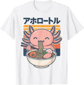 Japanese Noodles Cute Pink Axolotl Japan Aesthetic - Adult & Kids T-Shirts, Sweatshirts & Hoodies apparel design preview 1