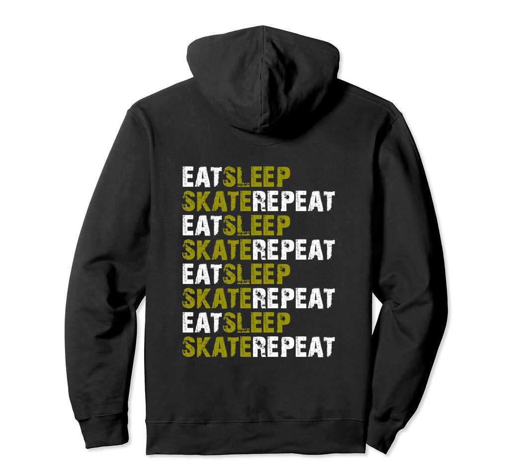 Eat Sleep Skate Repeat Skater Back Only Hoodie - Trendy Graphic Men Women - T-Shirt, Sweatshirt, Hoodie