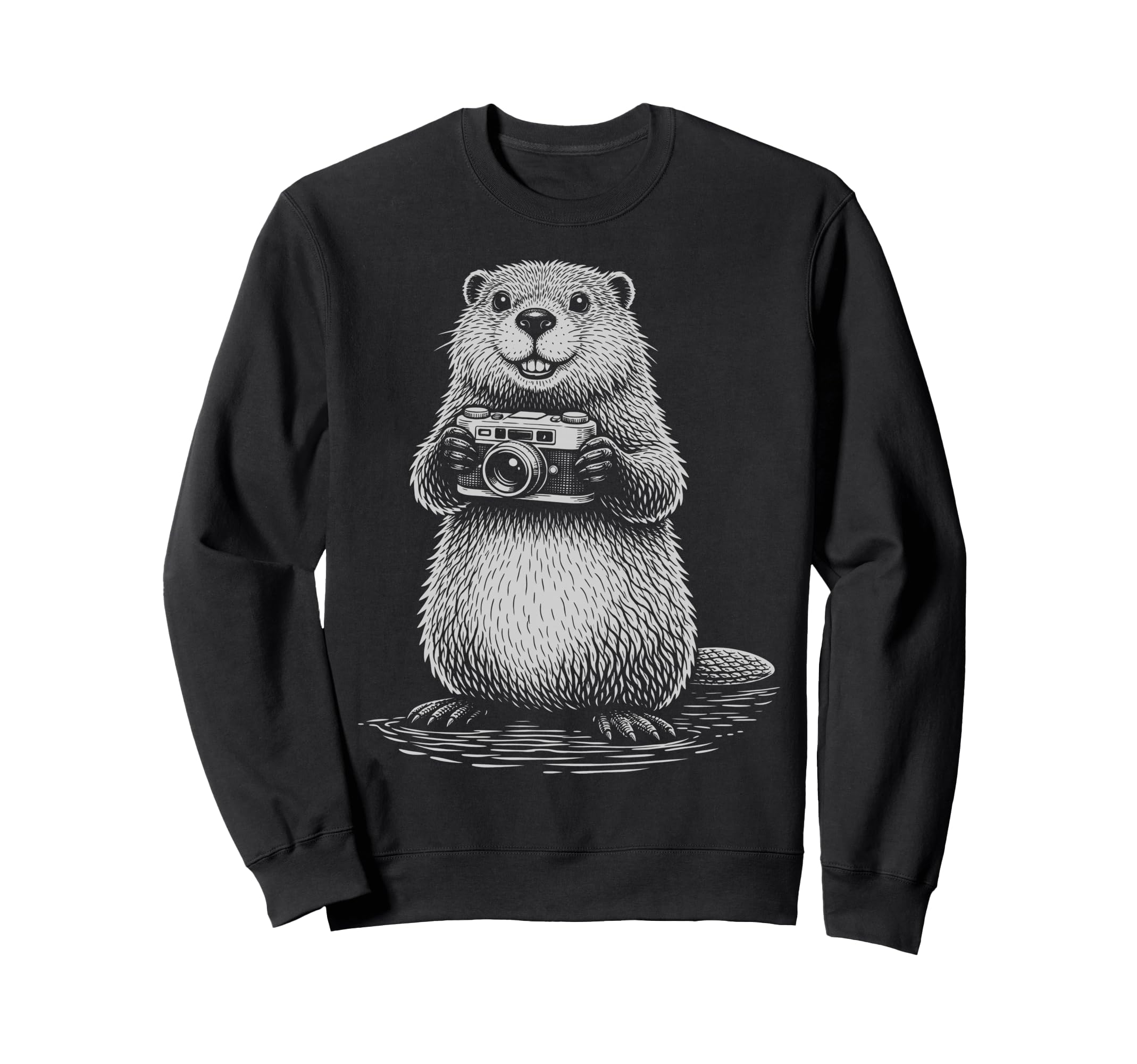 Beaver Photographer Camera Sweatshirt - Casual Everyday Wear Men Women - T-Shirt, Sweatshirt, Hoodie