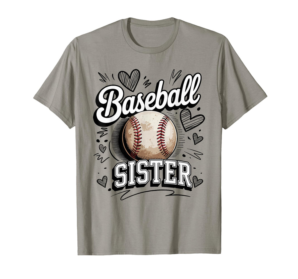 Game Day Baseball Sister Heart Team Pride T-Shirt - Unique Graphic Unisex - T-Shirt, Sweatshirt, Hoodie