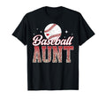 Baseball Aunt Baseball Player Auntie Leopard T-Shirt - Graphic Print Unisex - T-Shirt, Sweatshirt, Hoodie