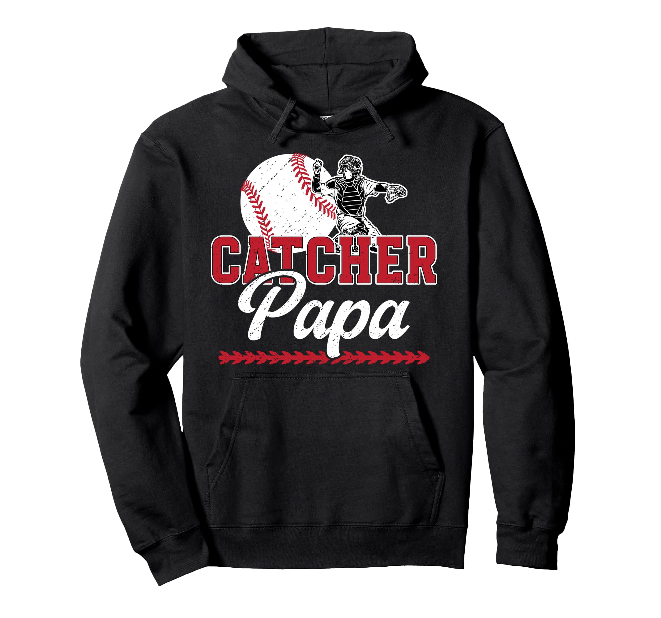 Baseball Catcher Papa Proud Papa Hoodie - Trendy Graphic Men Women - T-Shirt, Sweatshirt, Hoodie