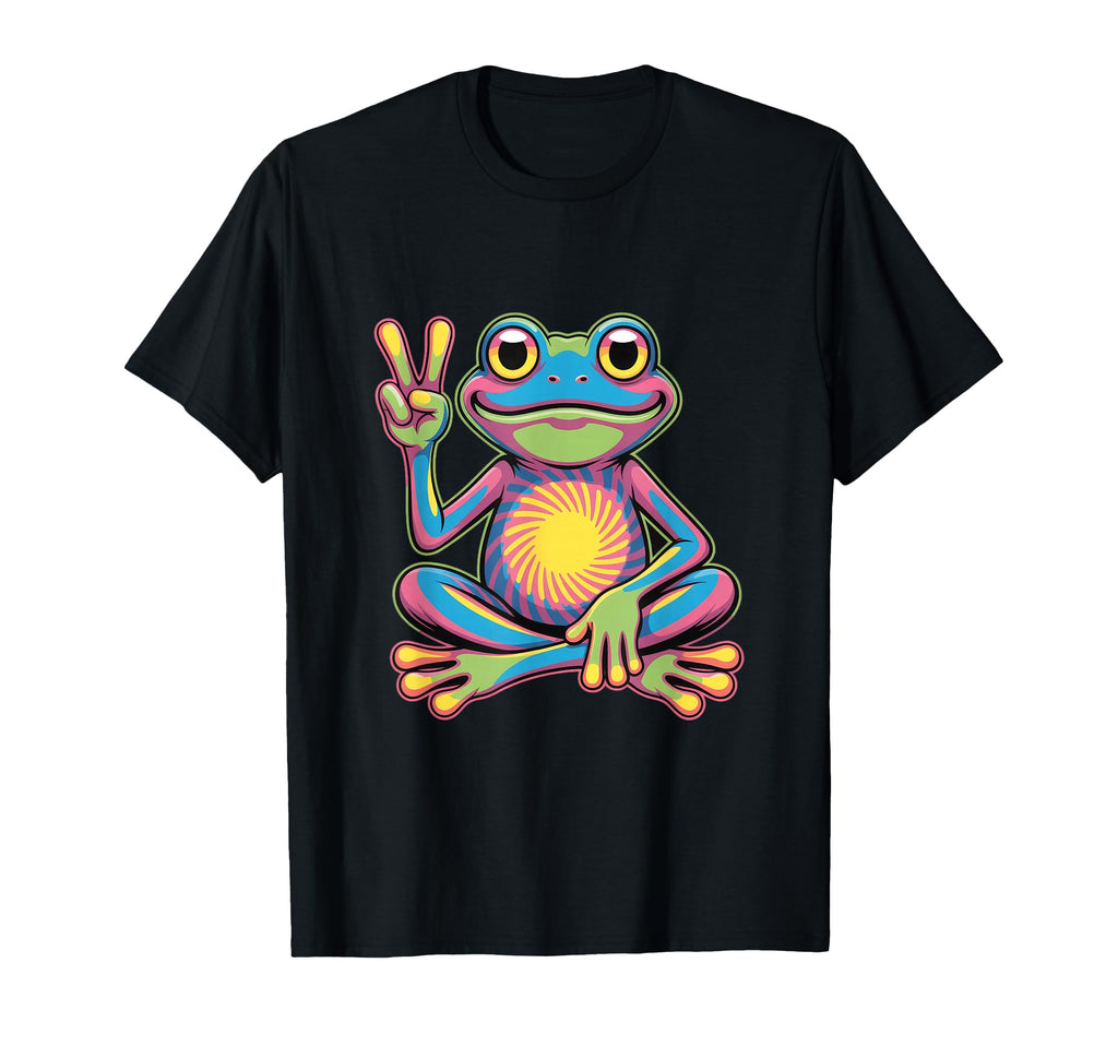 Tie Dye Frog Peace Sign Psychedelic T-Shirt - Novelty Apparel Men Women - T-Shirt, Sweatshirt, Hoodie