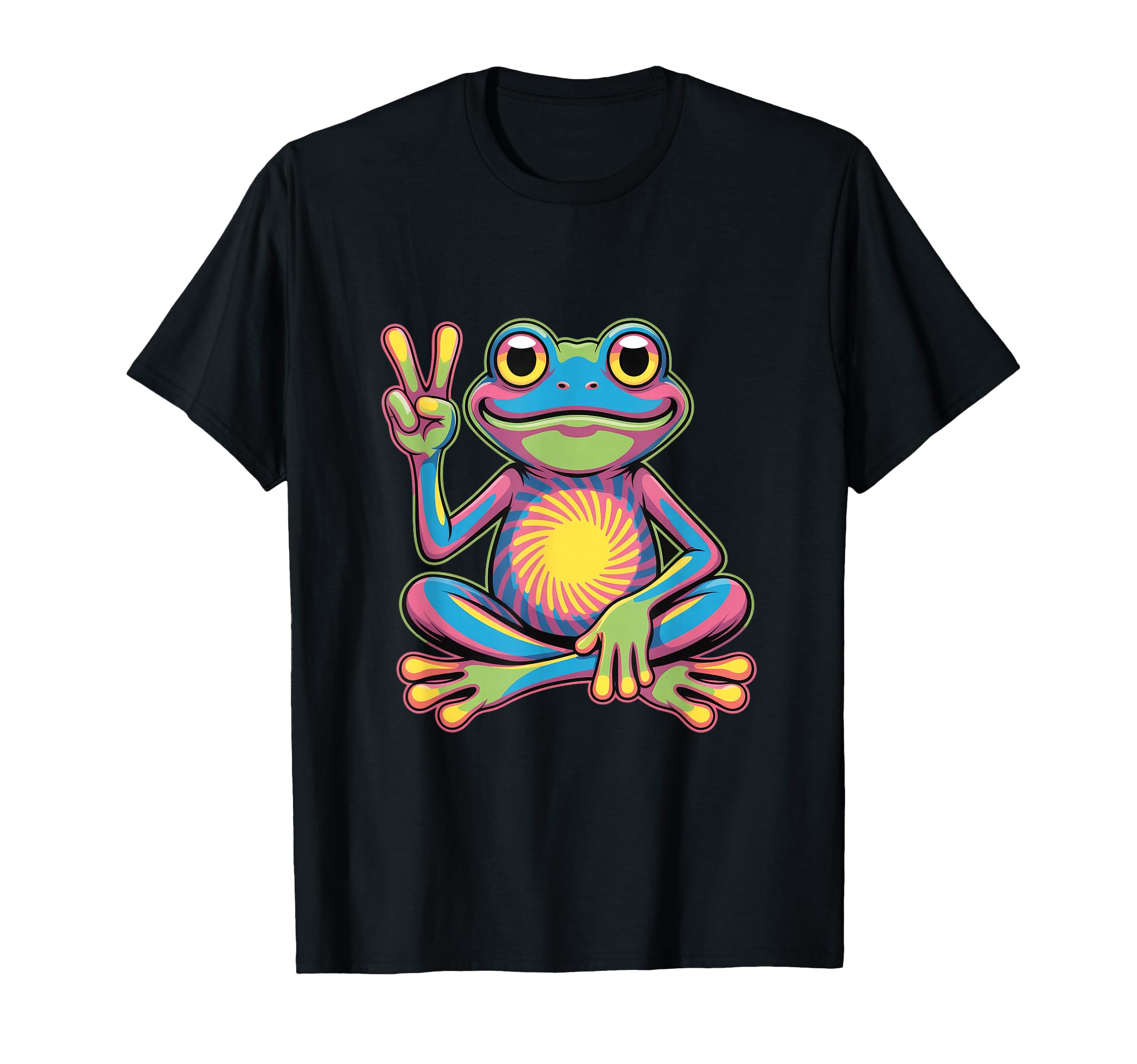 Tie Dye Frog Peace Sign Psychedelic T-Shirt - Novelty Apparel Men Women - T-Shirt, Sweatshirt, Hoodie