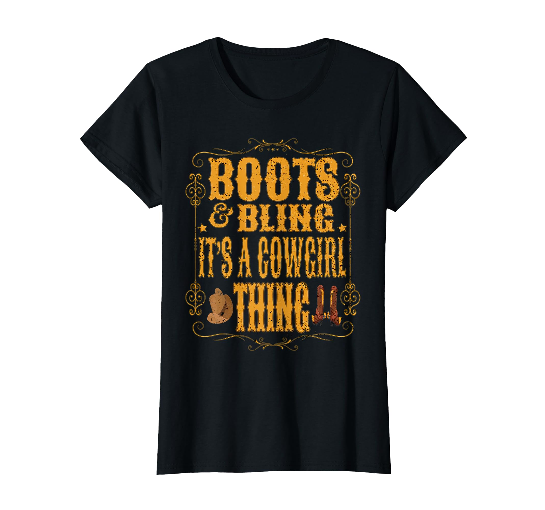 Womens Boots Bling Its Cowgirl Thing T-Shirt - Trendy Graphic Men Women - T-Shirt, Sweatshirt, Hoodie