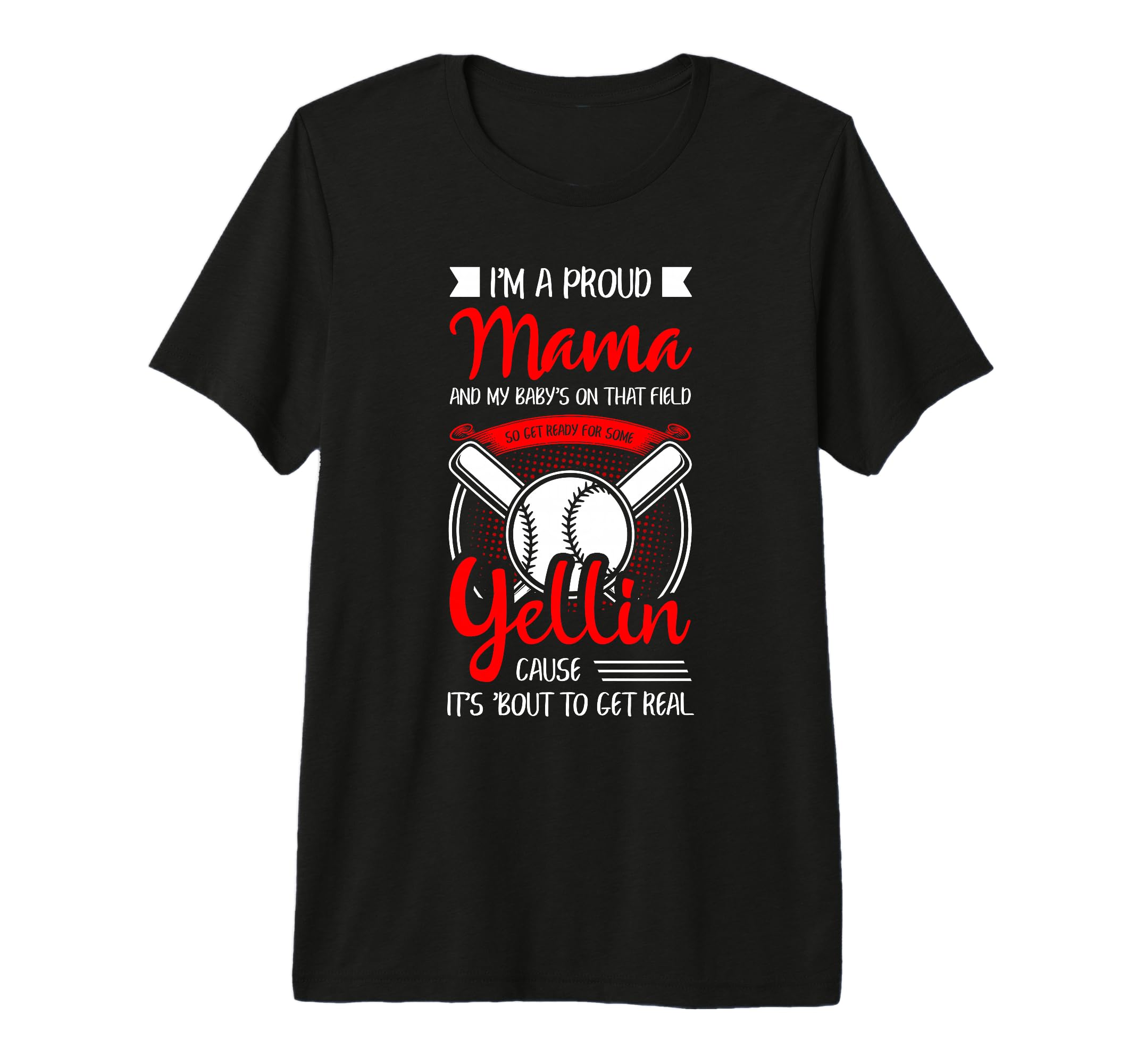 Proud Baseball Mom Softball Mama Tri T-Shirt - Minimalist Print Unisex - T-Shirt, Sweatshirt, Hoodie