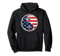 Patriotic Usa Flag Yin Yang Distressed Hoodie - Unique Graphic for Adults - T-Shirt, Sweatshirt, Hoodie