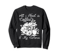 Photographer Coffee Camera Flowers Sweatshirt - Minimalist Print Men Women - T-Shirt, Sweatshirt, Hoodie