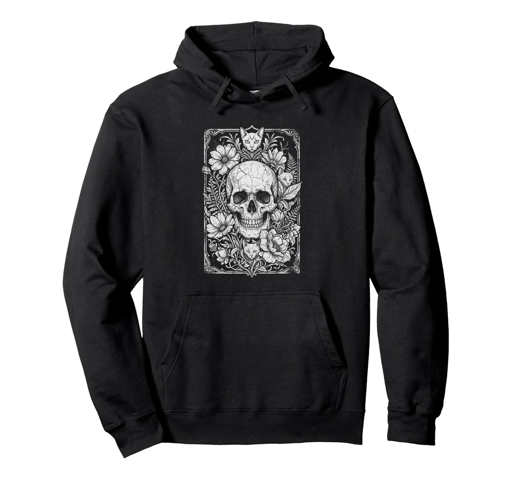 Skull Cat Skeleton Kitty Kitten Hoodie - Aesthetic Graphic for Adults - T-Shirt, Sweatshirt, Hoodie