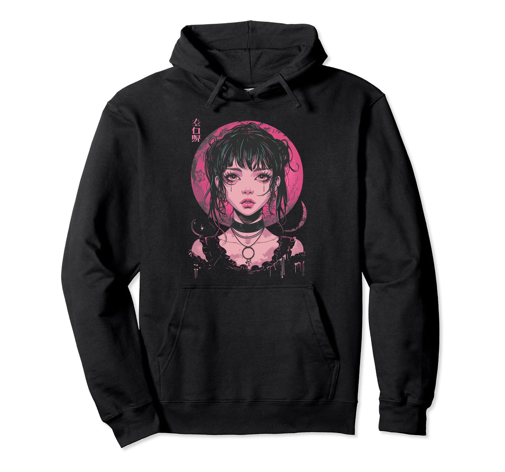 Goth Grunge Demon Anime Waifu Horror Alt Hoodie - Aesthetic Graphic Unisex - T-Shirt, Sweatshirt, Hoodie