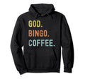 Vintages Bingo And Coffee Distressed Hoodie - Trendy Graphic Men Women - T-Shirt, Sweatshirt, Hoodie