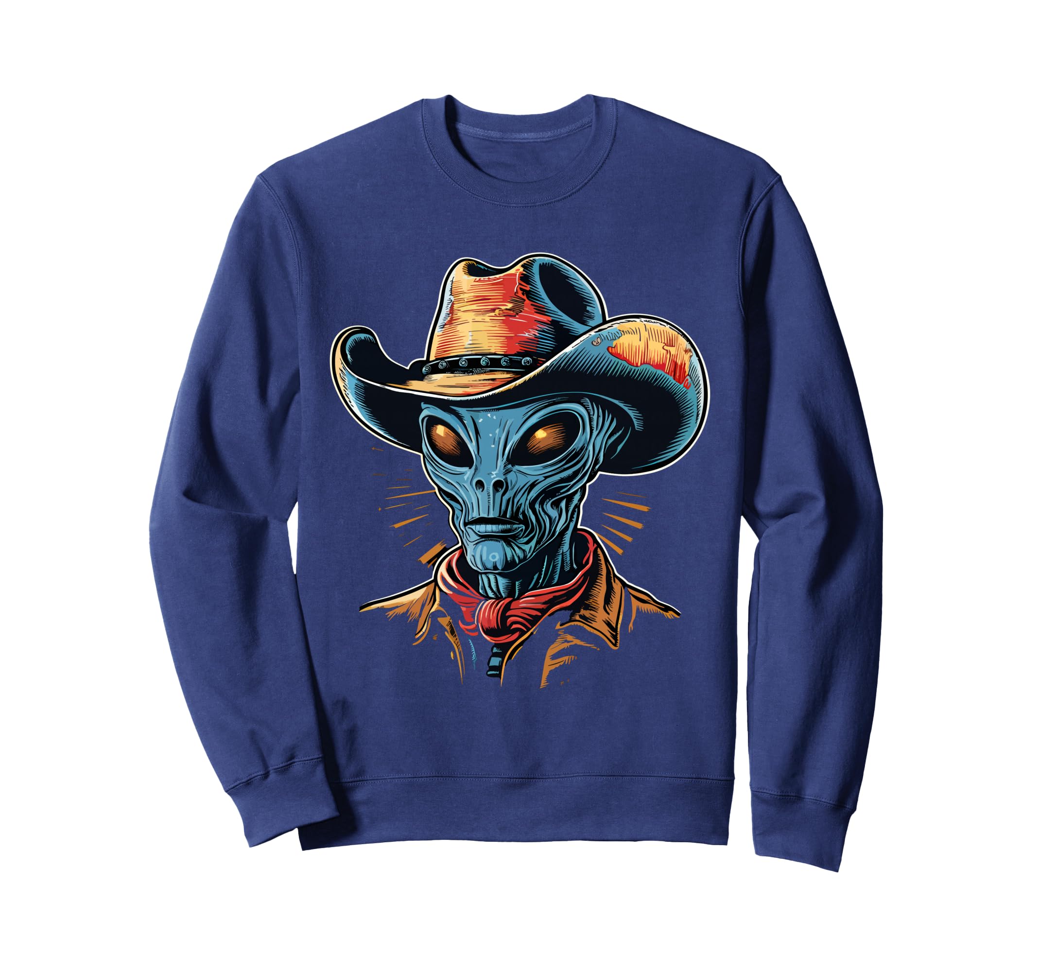 Alien Alien Cowboy Hat Sweatshirt - Fun Novelty Design Unisex - T-Shirt, Sweatshirt, Hoodie