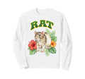Rat Groovy Floral Rat Watercolor Sweatshirt - Trendy Graphic for Adults - T-Shirt, Sweatshirt, Hoodie