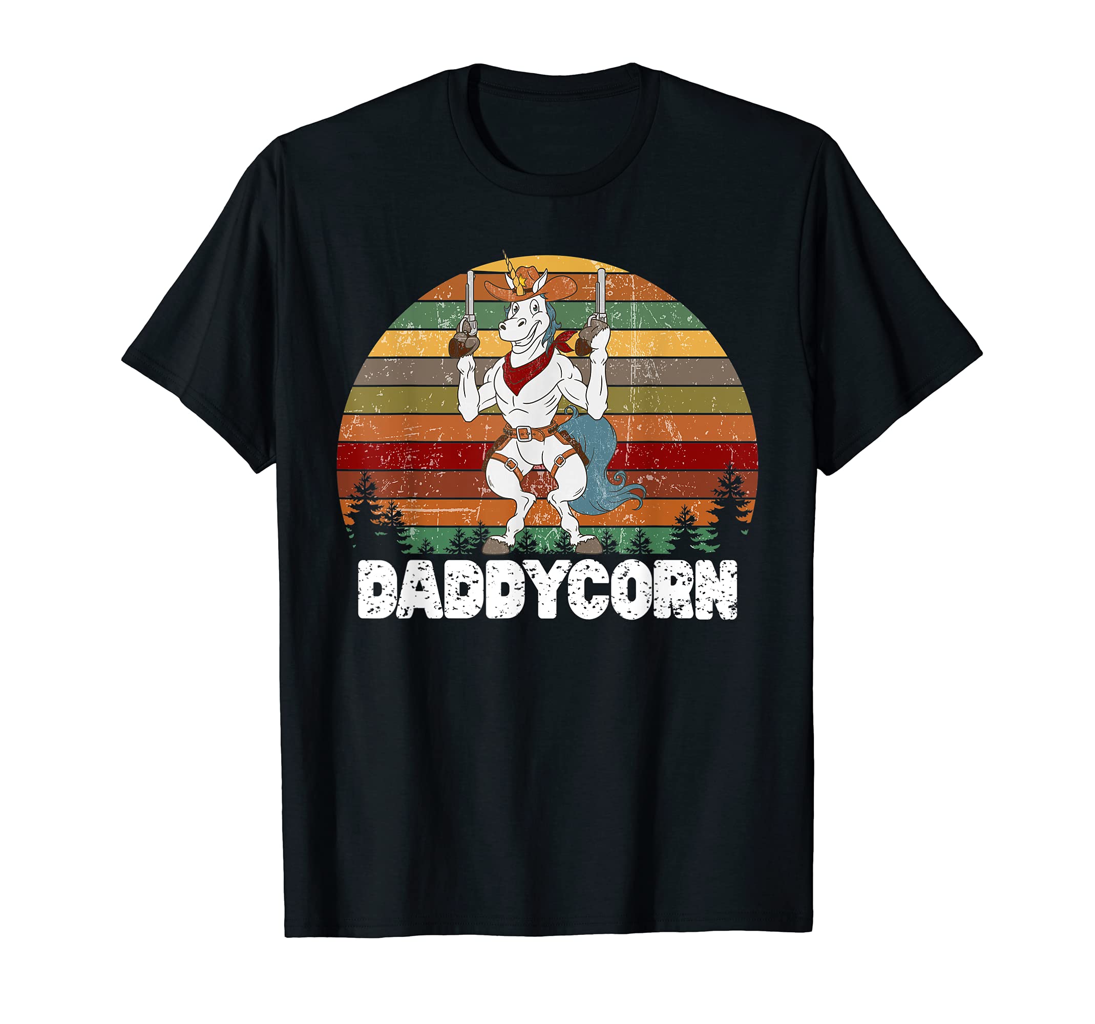 Daddycorn Unicorn Daddy Sunset T-Shirt - Minimalist Print for Adults - T-Shirt, Sweatshirt, Hoodie
