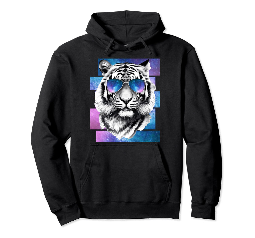 Tiger Space Glasses Galaxy Hoodie - Casual Everyday Wear Men Women - T-Shirt, Sweatshirt, Hoodie