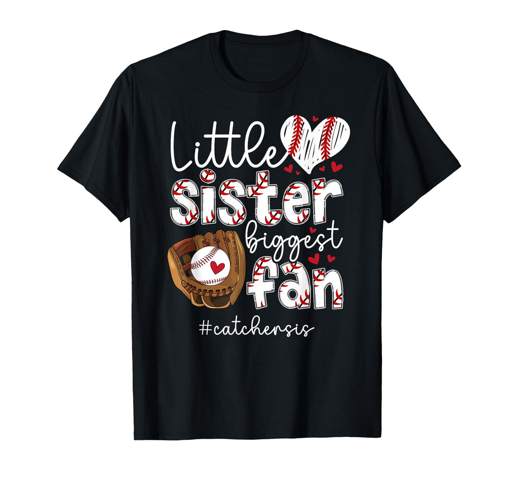 Little Sister Baseball Catcher Sister T-Shirt - Minimalist Print Men Women - T-Shirt, Sweatshirt, Hoodie