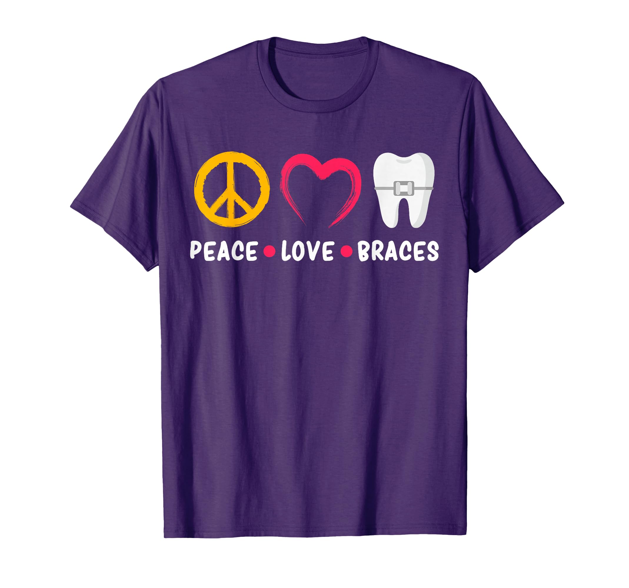 Dentist Funny Orthodontist Peace Love T-Shirt - Graphic Print Men Women - T-Shirt, Sweatshirt, Hoodie