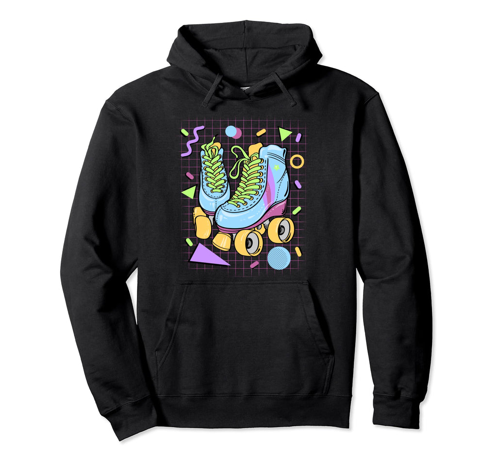 80S Roller Skate Throwback Outfits Hoodie - Casual Everyday Wear Men Women - T-Shirt, Sweatshirt, Hoodie