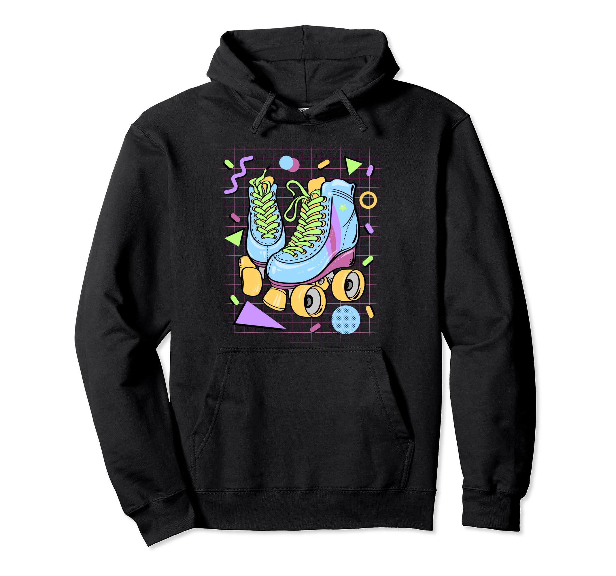 80S Roller Skate Throwback Outfits Hoodie - Casual Everyday Wear Men Women - T-Shirt, Sweatshirt, Hoodie
