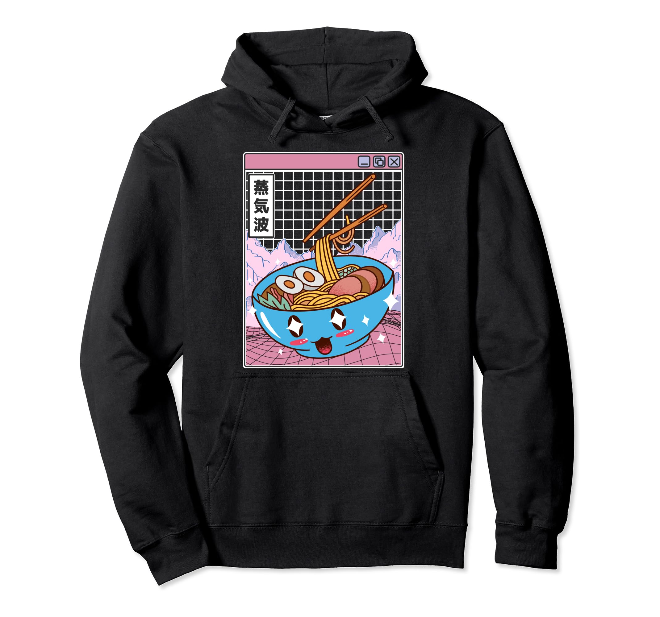 Happy Ramen Bowl Digital Japan Otaku Hoodie - Custom Art Print Men Women - T-Shirt, Sweatshirt, Hoodie