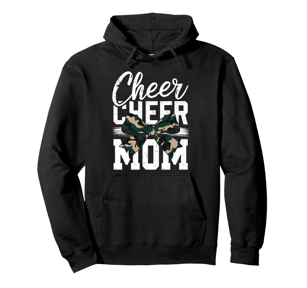 Cheer Mom Mother Bow Cheerleader Hoodie - Casual Everyday Wear Men Women - T-Shirt, Sweatshirt, Hoodie