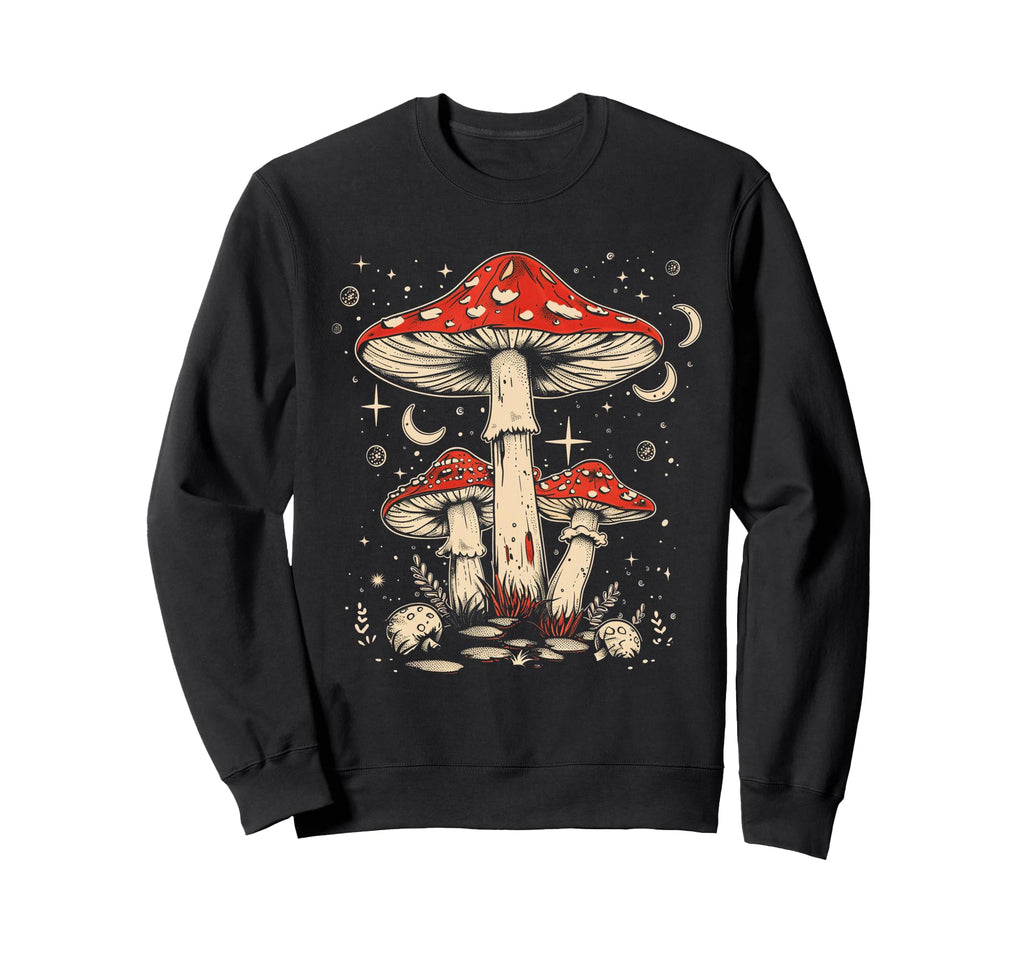 Boho Hippie Mushrooms Natural Sweatshirt - Minimalist Print for Adults - T-Shirt, Sweatshirt, Hoodie