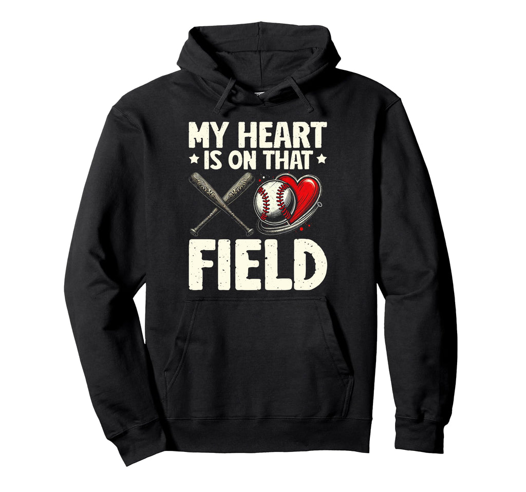 My Heart Is That Field Mothers Day Hoodie - Fun Novelty Design for Adults - T-Shirt, Sweatshirt, Hoodie