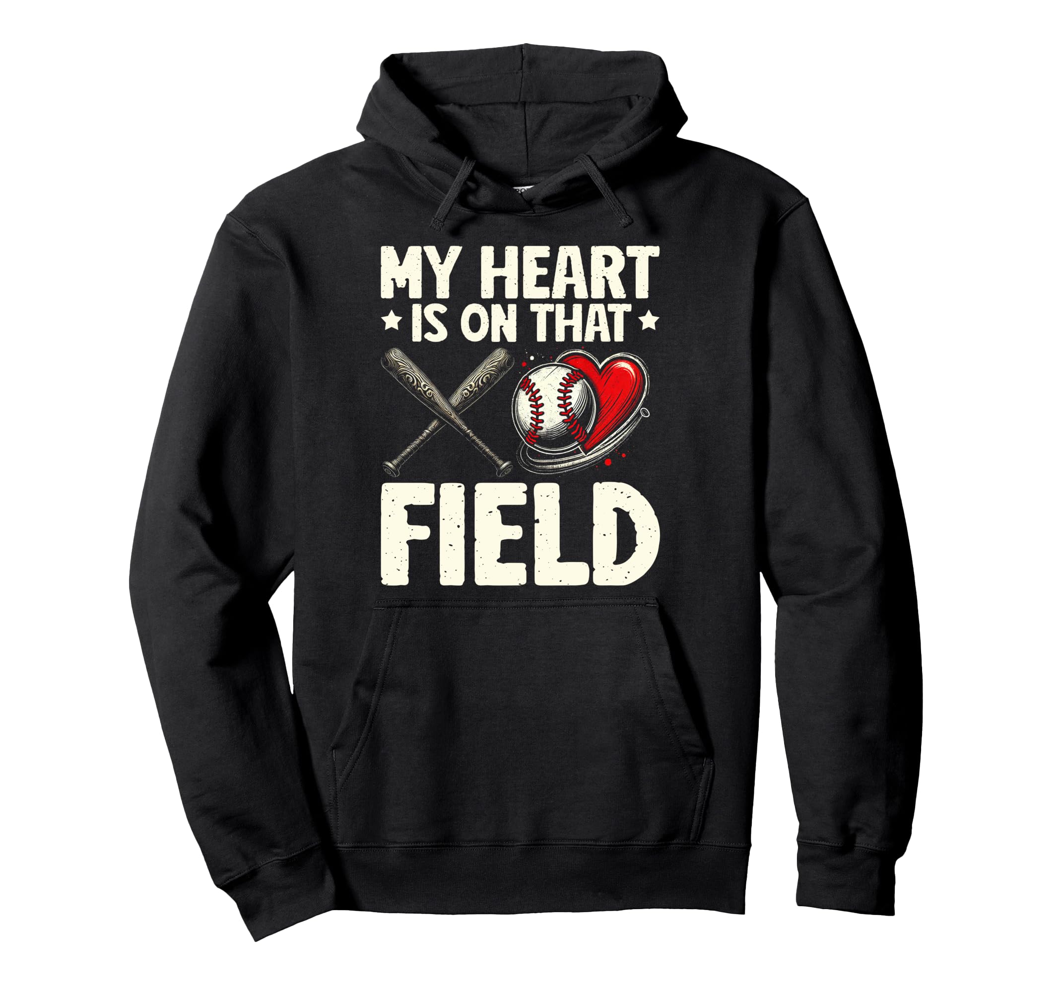 My Heart Is That Field Mothers Day Hoodie - Fun Novelty Design for Adults - T-Shirt, Sweatshirt, Hoodie
